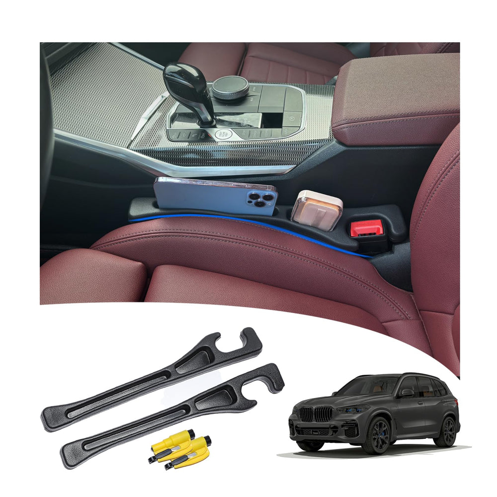 LLXGAB seat gap filler showing full-coverage fit between seat and console, preventing slipping.