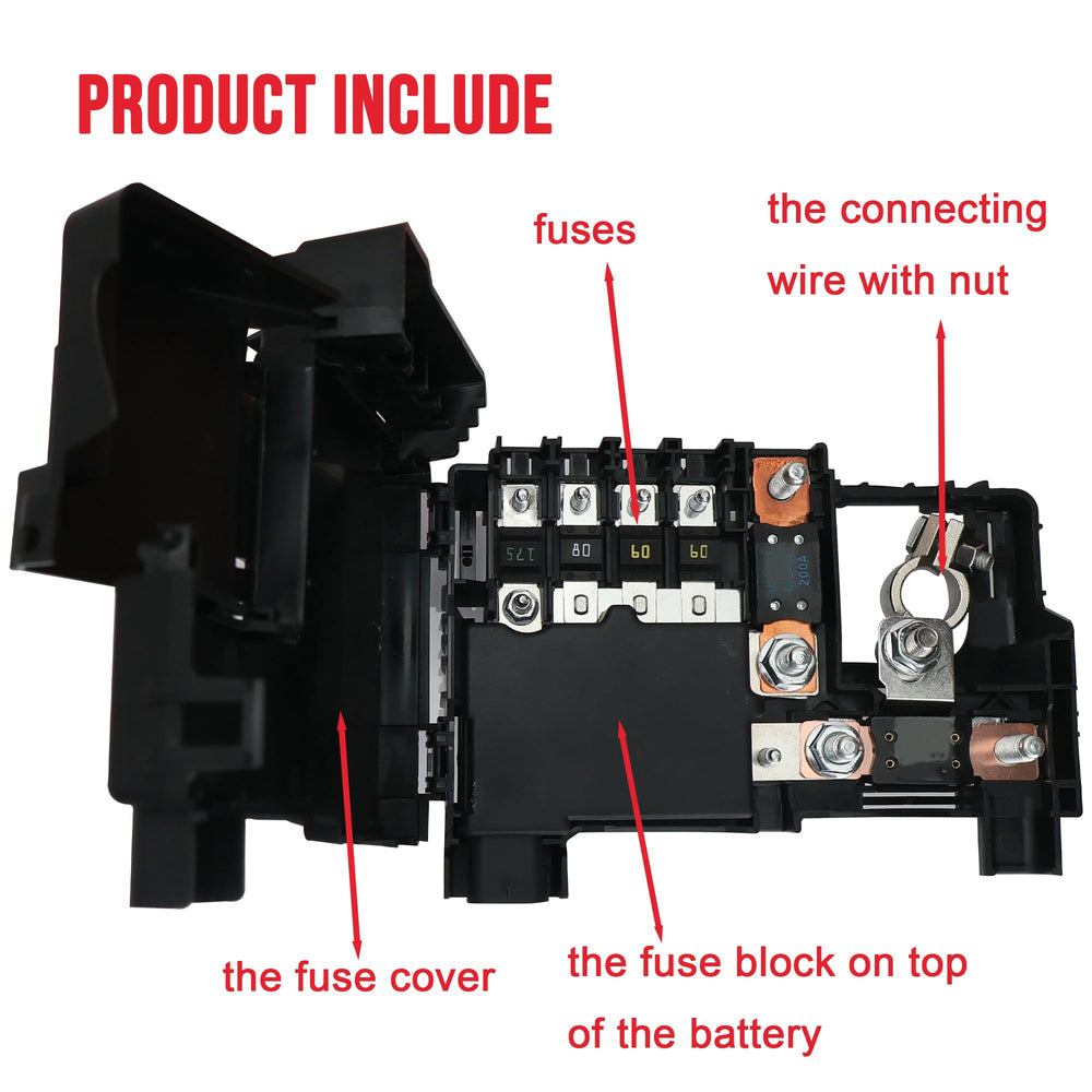 LLYZFED engine-compartment fuse block installed in Malibu area showing plug-and-play fit