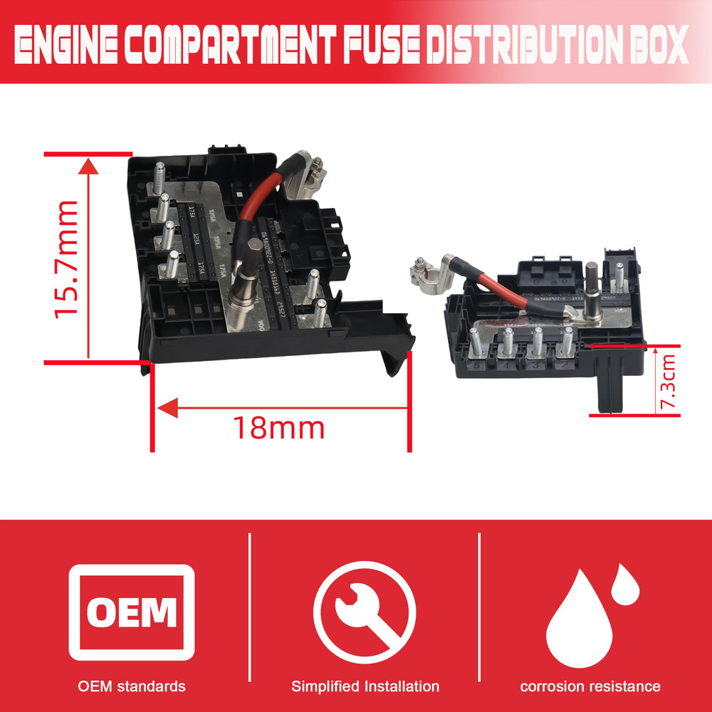 LLYZFED fuse block engine-compartment view demonstrates protection for critical systems.