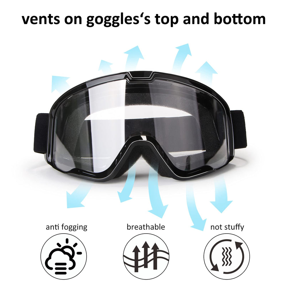 LMAVAG motorcycle goggles adjustable-strap for secure fit with any helmet