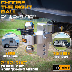 LOCAME 2-5/16-inch hitch ball rated 12,500 lbs for heavy loads
