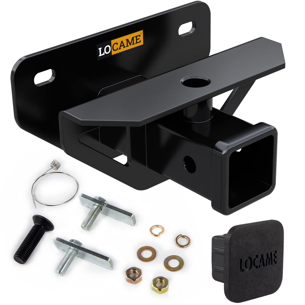 LOCAME 2-inch rear hitch receiver installed on a Dodge Ram 1500 for light-duty towing