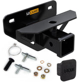 LOCAME 2-inch rear hitch receiver installed on a Dodge Ram 1500 for light-duty towing