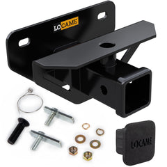 LOCAME 2-inch rear hitch receiver installed on a Dodge Ram 1500 for light-duty towing