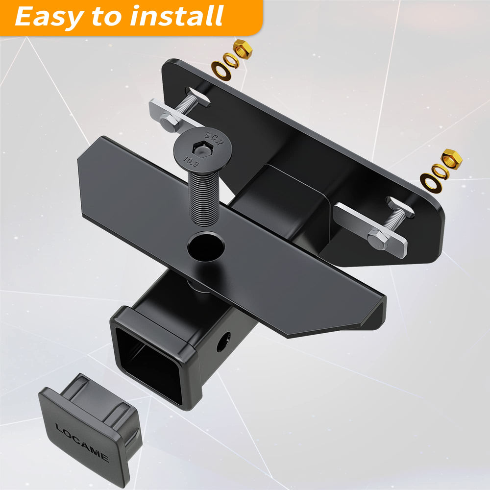 LOCAME black powder-coated finish on hitch receiver highlights corrosion resistance