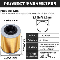 LOCOPOW oil filter for Can-Am Maverick X3 Turbo R supports protection during demanding rides.