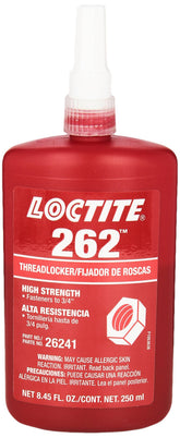 Loctite 262 red thread locker bottle for high-strength metal bonding