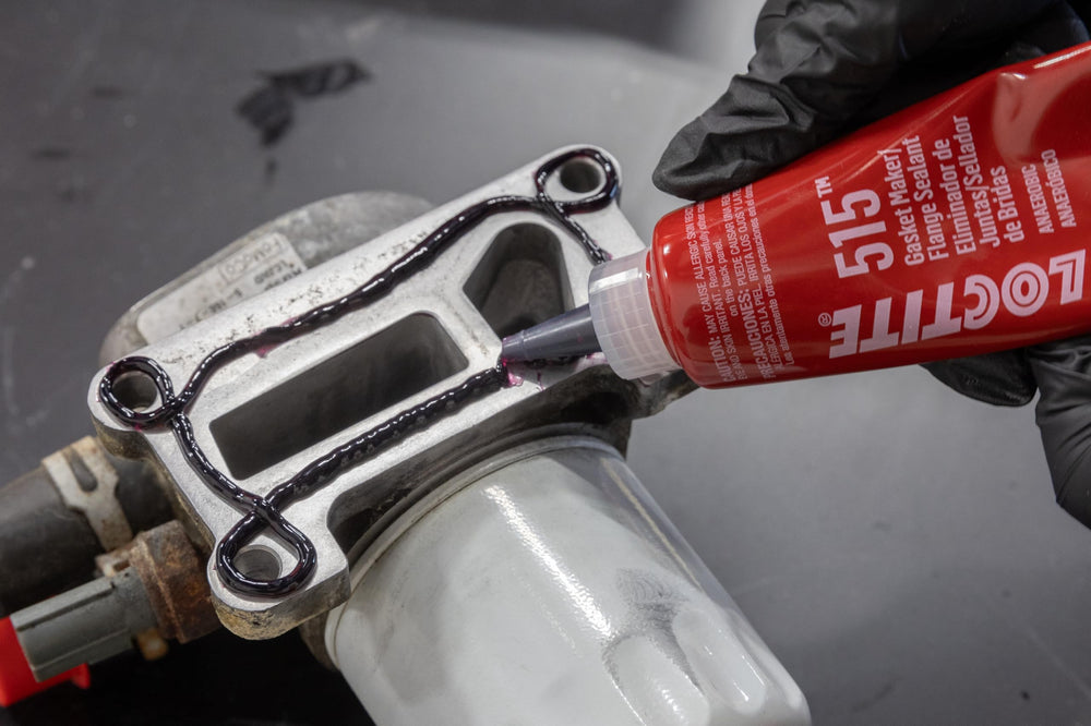 Loctite 515 in-service flange sealing that flexes with moving parts.