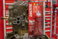 Loctite 518 non-corrosive gasket sealant forms robust joints in engine casings.