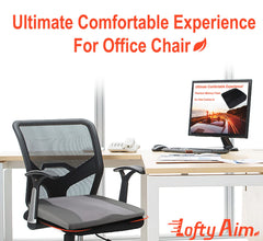 Lofty Aim leather-mesh cover is stain resistant and breathable for airflow.