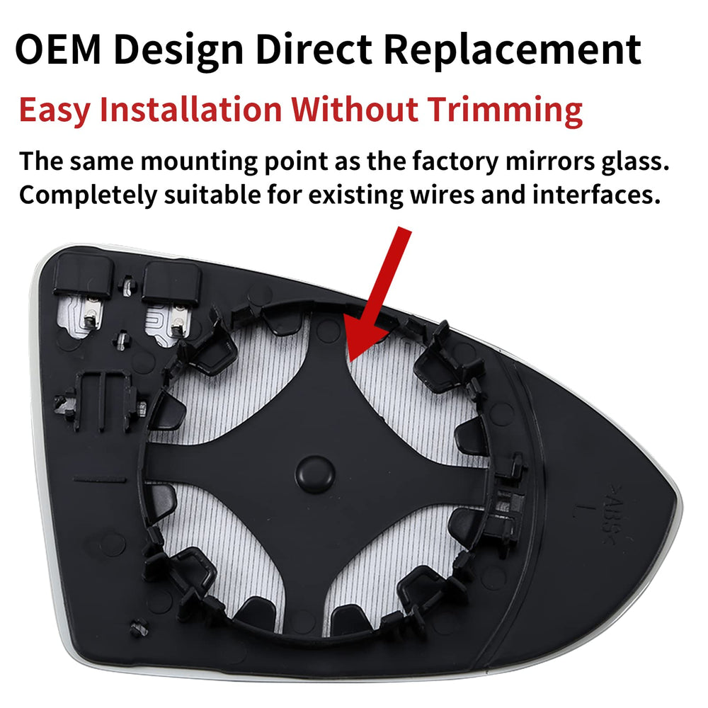 LOIYLLEN Golf MK7 left-side-view mirror glass for reliable replacement.