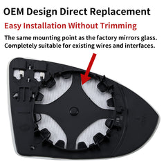 LOIYLLEN Golf MK7 left-side-view mirror glass for reliable replacement.