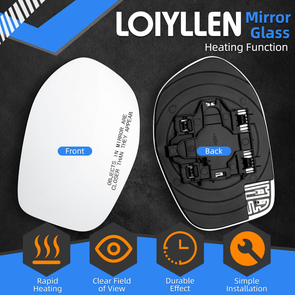 LOIYLLEN heated passenger mirror glass helps resist fog and frost for clearer rear views.