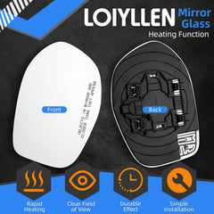LOIYLLEN heated passenger mirror glass helps resist fog and frost for clearer rear views.
