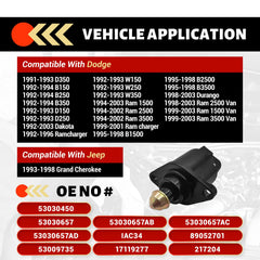 LOKFASISHA valve with Dodge/Jeep compatibility for 25+ models during idle control.