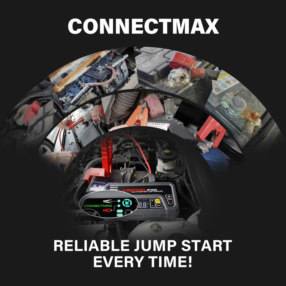 LOKITHOR JP400 CONNECTMAX technology compensates clamps to improve starts
