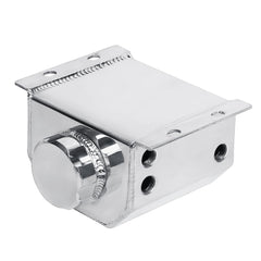 LokoCar aluminum overflow tank installed in engine bay with tidy routing