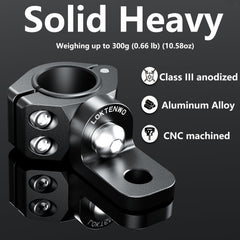LOKTENWO CNC aluminum bracket securing a light bar on ATV roll cage.