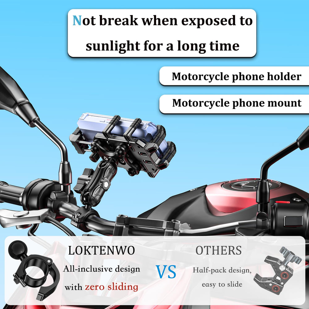 LOKTENWO universal fit across ATV, scooter, and motorcycle handlebars