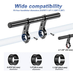 LOKTENWO soft rubber inserts prevent slipping and protect handlebars.