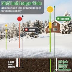 LOMNYIY fiberglass pole 50.5 inch highlights sturdy construction for harsh weather.