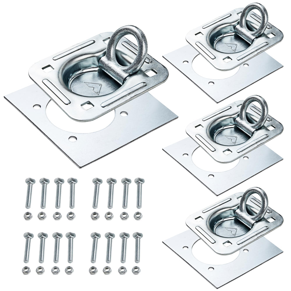 Lonffery 4-pack recessed D-ring anchors secure heavy loads with flush mounting.