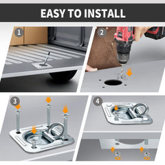 Lonffery installation-ready D-ring kit simplifies quick mounting on metal or wood.