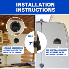 Lonffery three-inch mount hole compatibility for quick trailer setup.