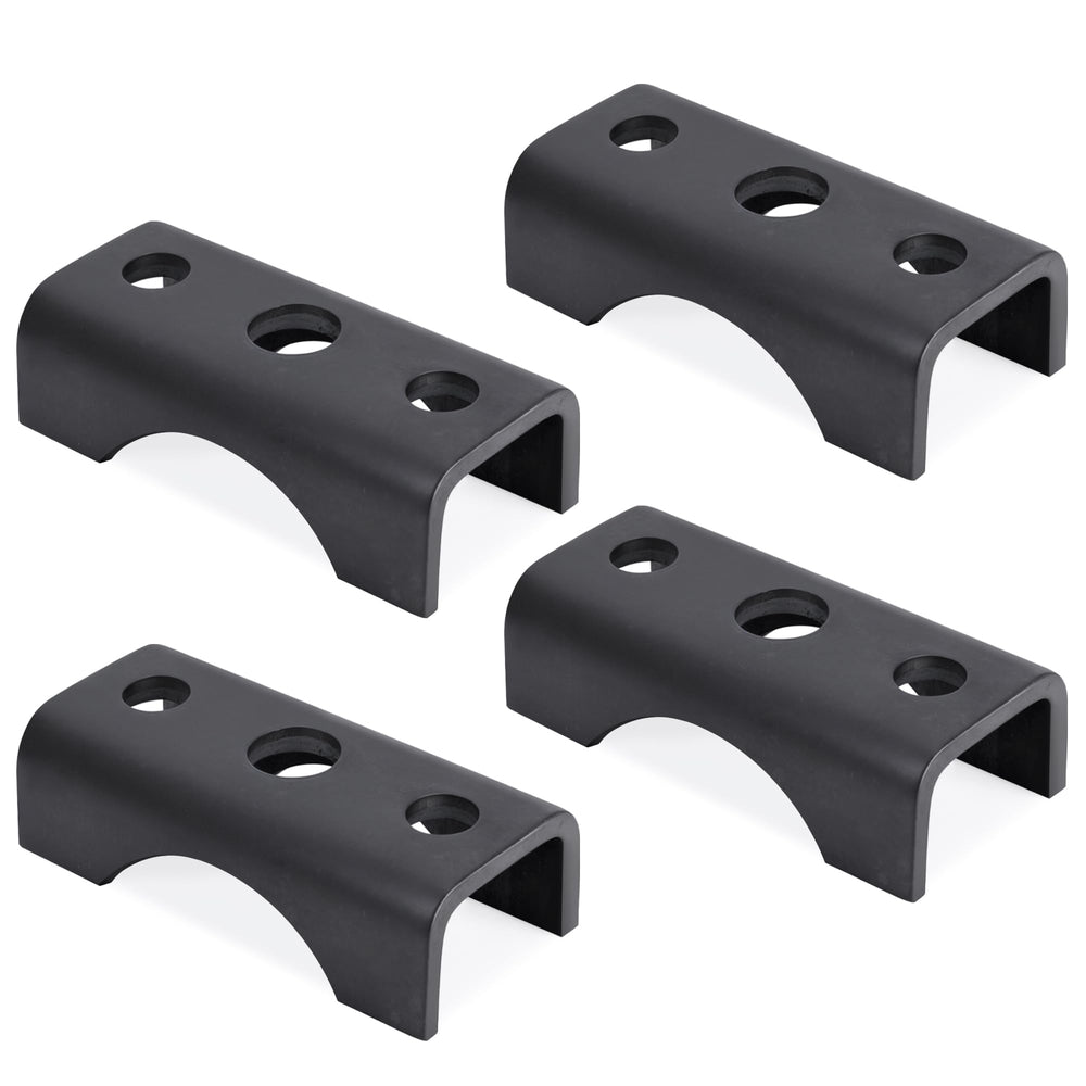 Lonffery trailer axle spring perch seat close-up shows heavy-duty steel construction for durability.