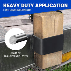 Lonffery versatile stake pocket mounted on a trailer with straps and anchors
