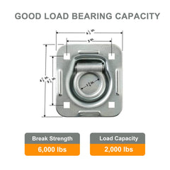 Lonffery trailer D-ring secure cargo point to prevent shifting.
