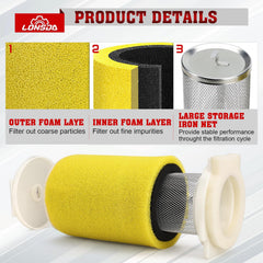 Lonsda air filter guide for Kodiak 400 keeps filter stable during vibrations.
