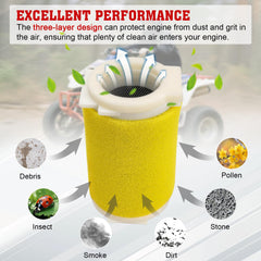 Lonsda air filter for Yamaha Kodiak 400 promotes clean air intake and reliable idle.