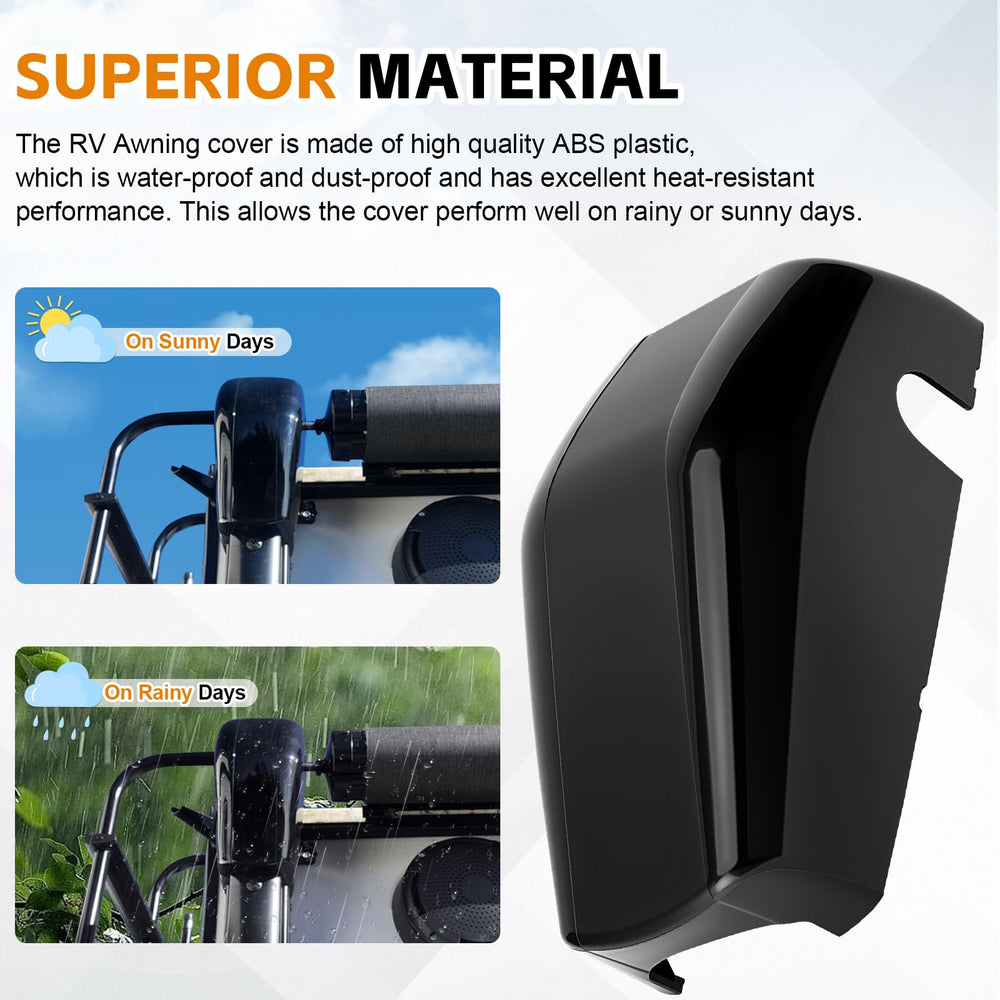 Lonsda dust-proof end cap reduces debris to extend awning life.