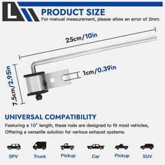 Lonsda exhaust hanger rod close-up 3/8-in diameter for solid support