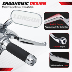Lonsda silver brake lever for Fat Boy combines durability with a chrome look.