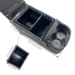 LOOYE cup holders integrated for easy access from driver and passenger seats.