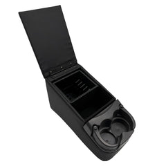 LOOYE passenger-friendly console offers large rear storage for keys and tissues.