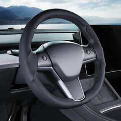 Lophnix Model 3 steering cover close-up, ultra-thin material for authentic feel