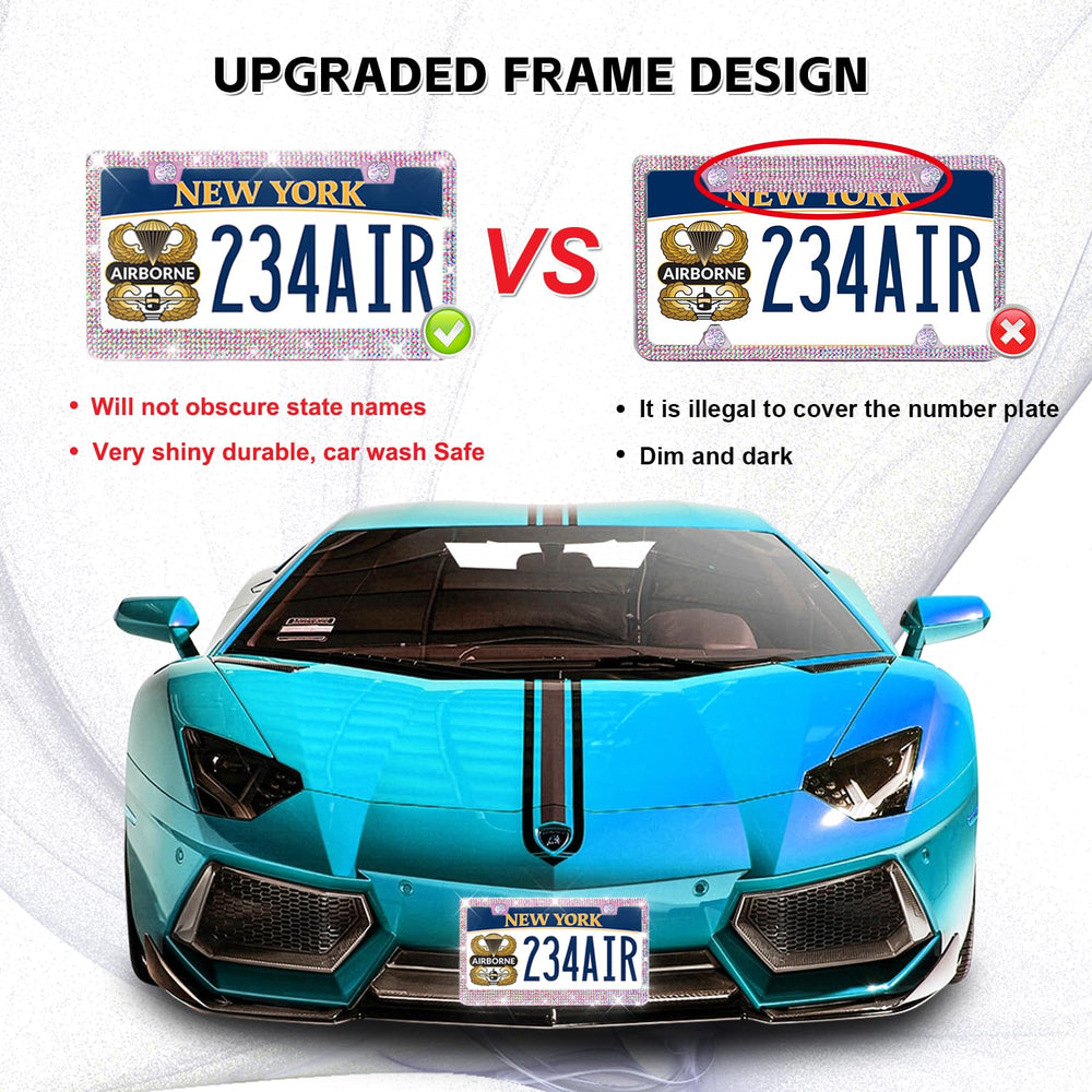 Lord Eagle license frame universal fit designed for most US vehicles.