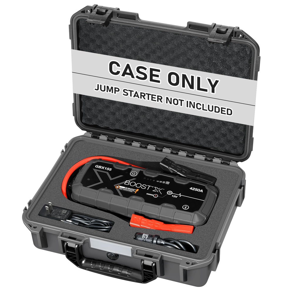 LOTOCASE GBX155 foam-precut interior keeps the jump starter secure during transport.