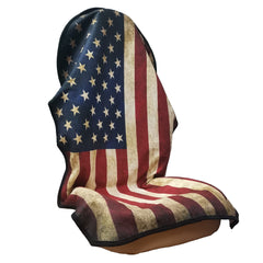 LoyaGour American flag front seat cover protects the seat with a soft towel texture.