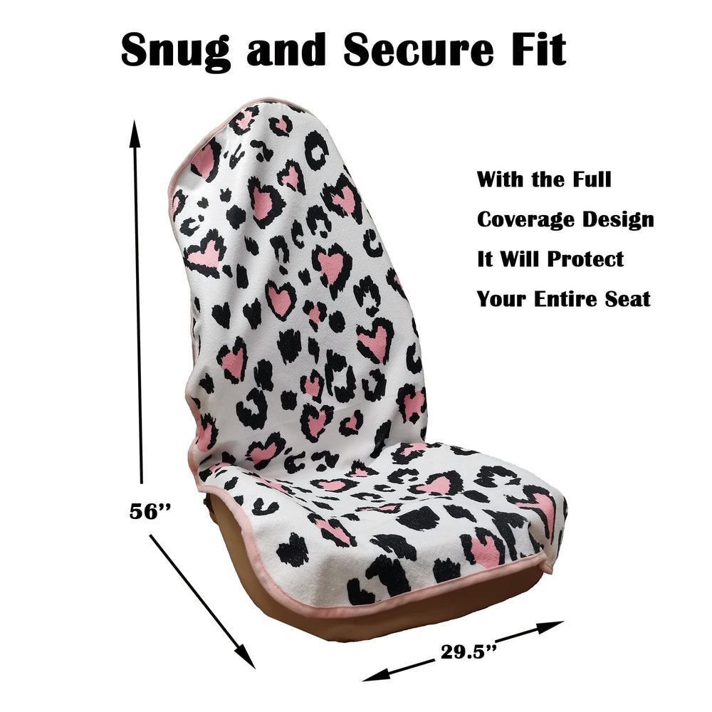 LoyaGour leopard print bucket seat cover for full front seating protection