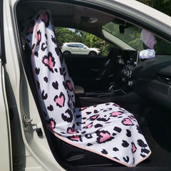 LoyaGour leopard print non-slip backing keeps the cover in place
