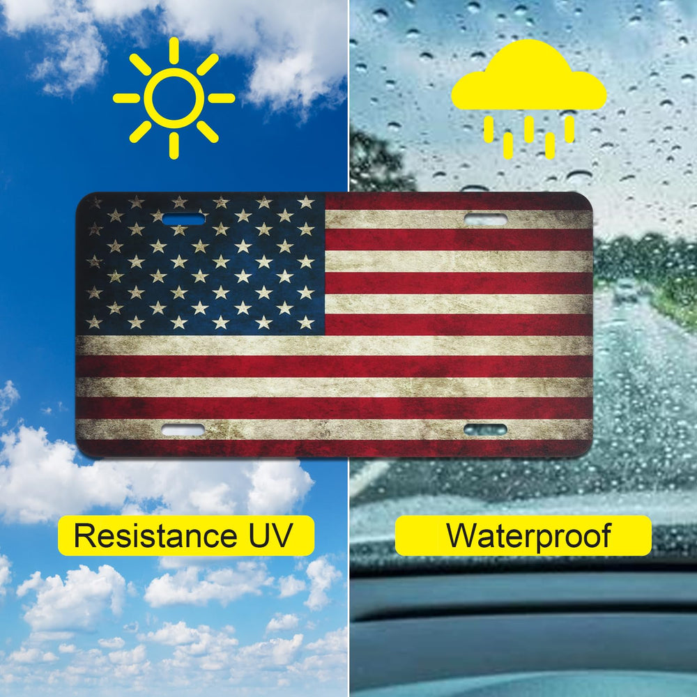 LoyaGour patriotic car decor plate fits most vehicles