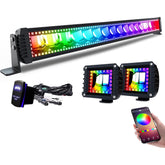 Lpteso 32-inch RGBW light bar for enhanced off-road visibility
