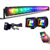 Lpteso RGBW 52-inch LED light bar for wide off-road illumination.