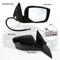 Lqito black match mirror with power glass for Honda Accord easy adjustments.