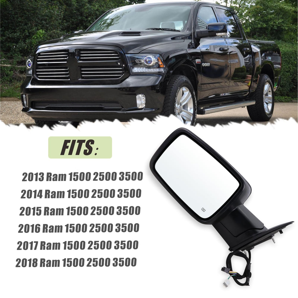 Lqito left driver mirror turn signal detail for Ram