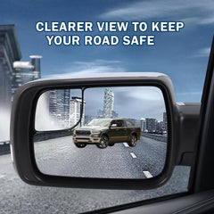 Lqito Ram 1500 left mirror blind-spot area supports safer lane changes.